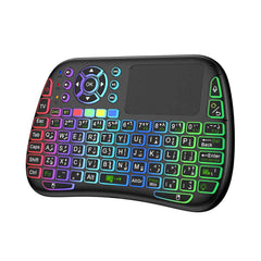 A Photo Of Porodo Universal Wireless Keyboard & Mouse with RGB Lighting – Bluetooth, 2.4GHz Connectivity, Integrated Mousepad, Rechargeable Battery, Dual Language Layout