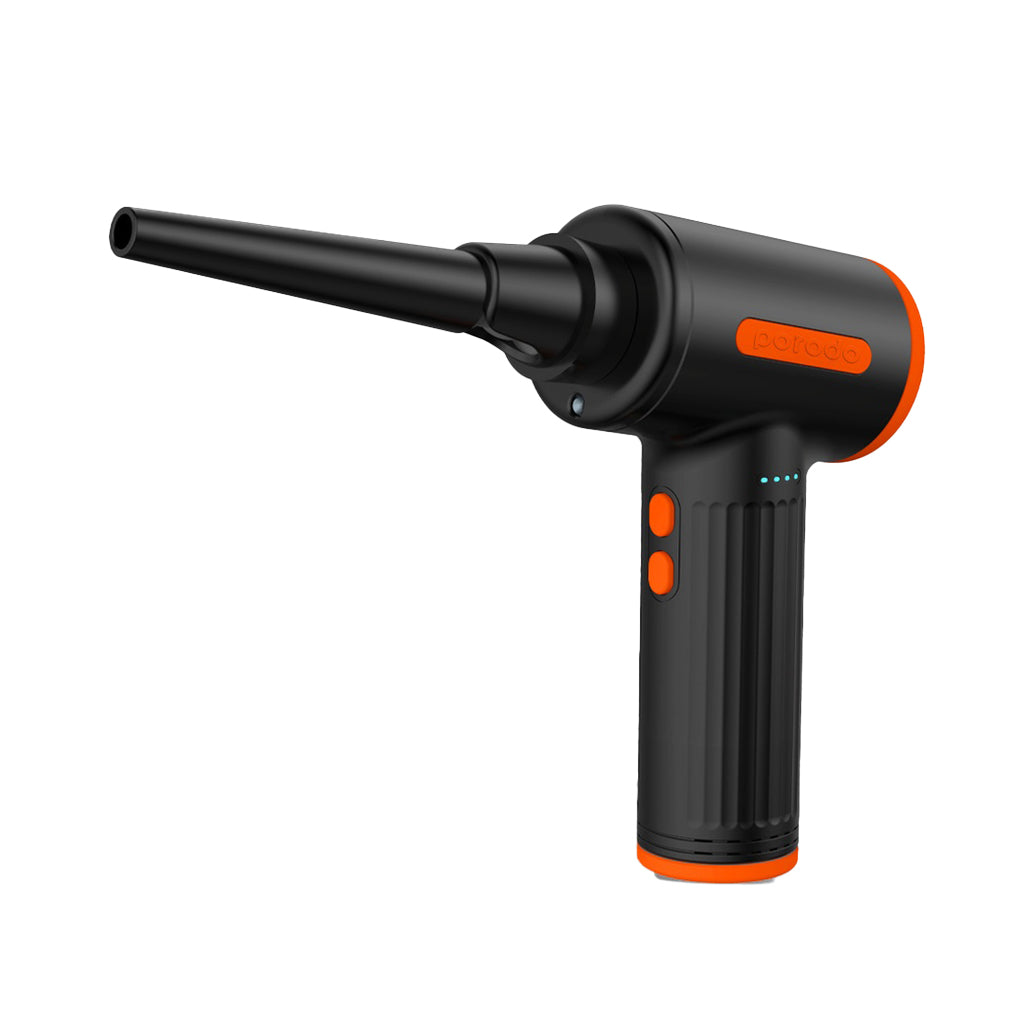 A Photo Of Porodo Triple Speed Portable Air Duster with 4 Nozzles and LED Light - 7500mAh Battery, Type-C Charging, Low Noise