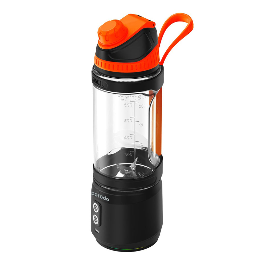 A Photo Of Porodo Lifestyle Dual Spin Portable Blender - 240W, 304 Stainless Steel Blade, 3x2000mAh Battery, Ice Crushing Technology