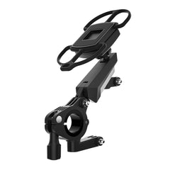 A Photo Of Porodo 360° Rotatable Bike Phone Mount - Secure, Universal Fit, Shock-Absorbent Design - Black