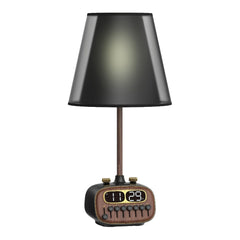 A Photo Of Porodo Lifestyle Retro Desk Lamp with White Noise, Bluetooth Speaker, and Digital Clock - Black