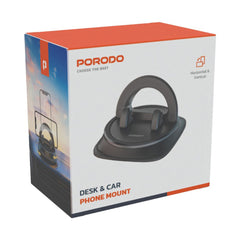 A Photo Of Porodo Rotatable Mobile Phone and Tablet Bracket with 360° Rotation - Black