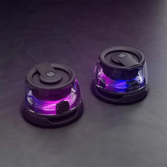 A Photo Of Porodo Soundtec Charme Magnetic Speaker | PD-STMS3W-BK | 400mAh Battery, RGB Lights, Bluetooth 5.1, 3W Power Output