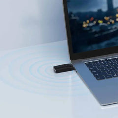 A Photo Of Porodo Dual Band WiFi 6 USB Adapter with USB A to Type-C Converter - 1800Mbps High-Speed Wireless Connectivity, Dual-Band Antenna, and Advanced Security for Windows