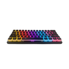 A Photo Of Porodo Gaming PDX224 61-Key Mechanical Keyboard - Pudding Keycaps, Red Switches, RGB Lighting, English/Arabic Layout, 1.5m USB Cable