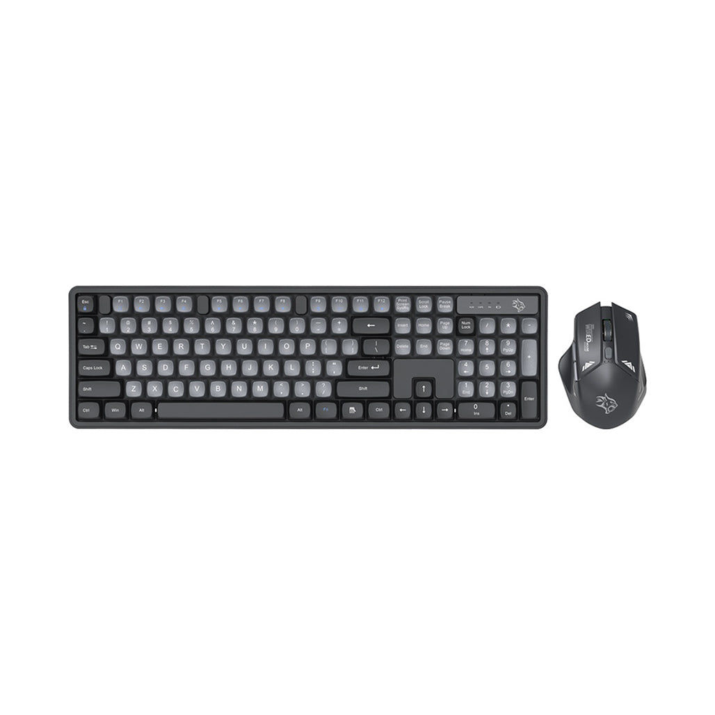 A Photo Of Porodo Gaming Wireless Keyboard and Mouse Set – 2.4GHz Connectivity, 1600 DPI Adjustable, Ergonomic Design for Windows & Mac