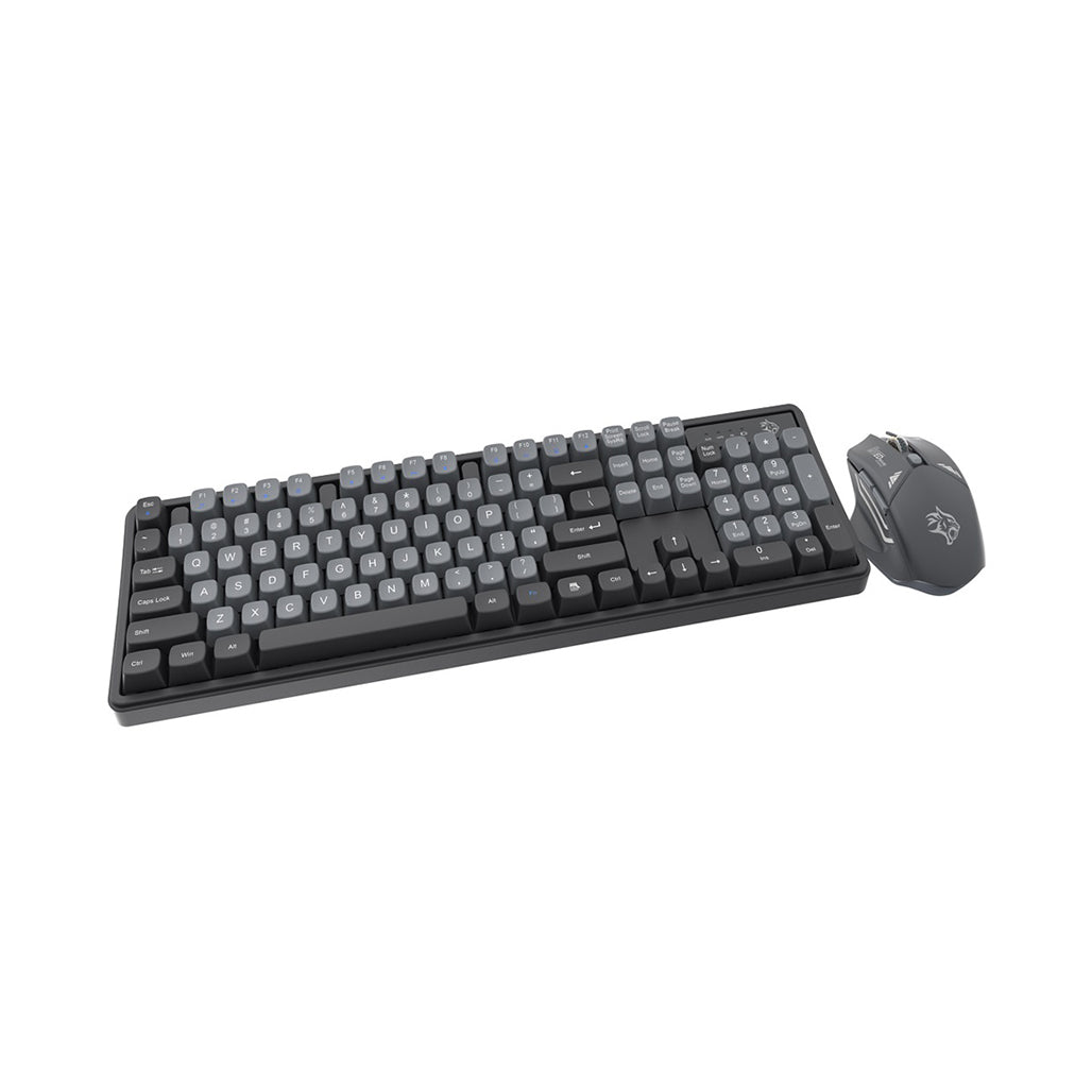 A Photo Of Porodo Gaming Wireless Keyboard and Mouse Set – 2.4GHz Connectivity, 1600 DPI Adjustable, Ergonomic Design for Windows & Mac