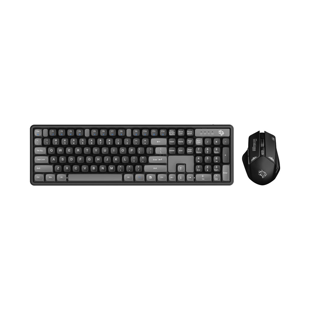 A Photo Of Porodo Gaming Wireless Keyboard and Mouse Set – 2.4GHz Connectivity, 1600 DPI Adjustable, Ergonomic Design for Windows & Mac