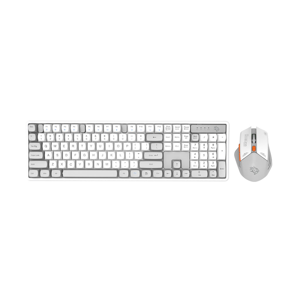 A Photo Of Porodo Gaming Wireless Keyboard and Mouse Set – 2.4GHz Connectivity, 1600 DPI Adjustable, Ergonomic Design for Windows & Mac