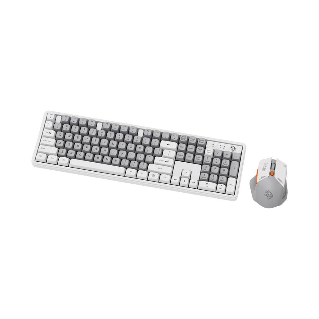 A Photo Of Porodo Gaming Wireless Keyboard and Mouse Set – 2.4GHz Connectivity, 1600 DPI Adjustable, Ergonomic Design for Windows & Mac