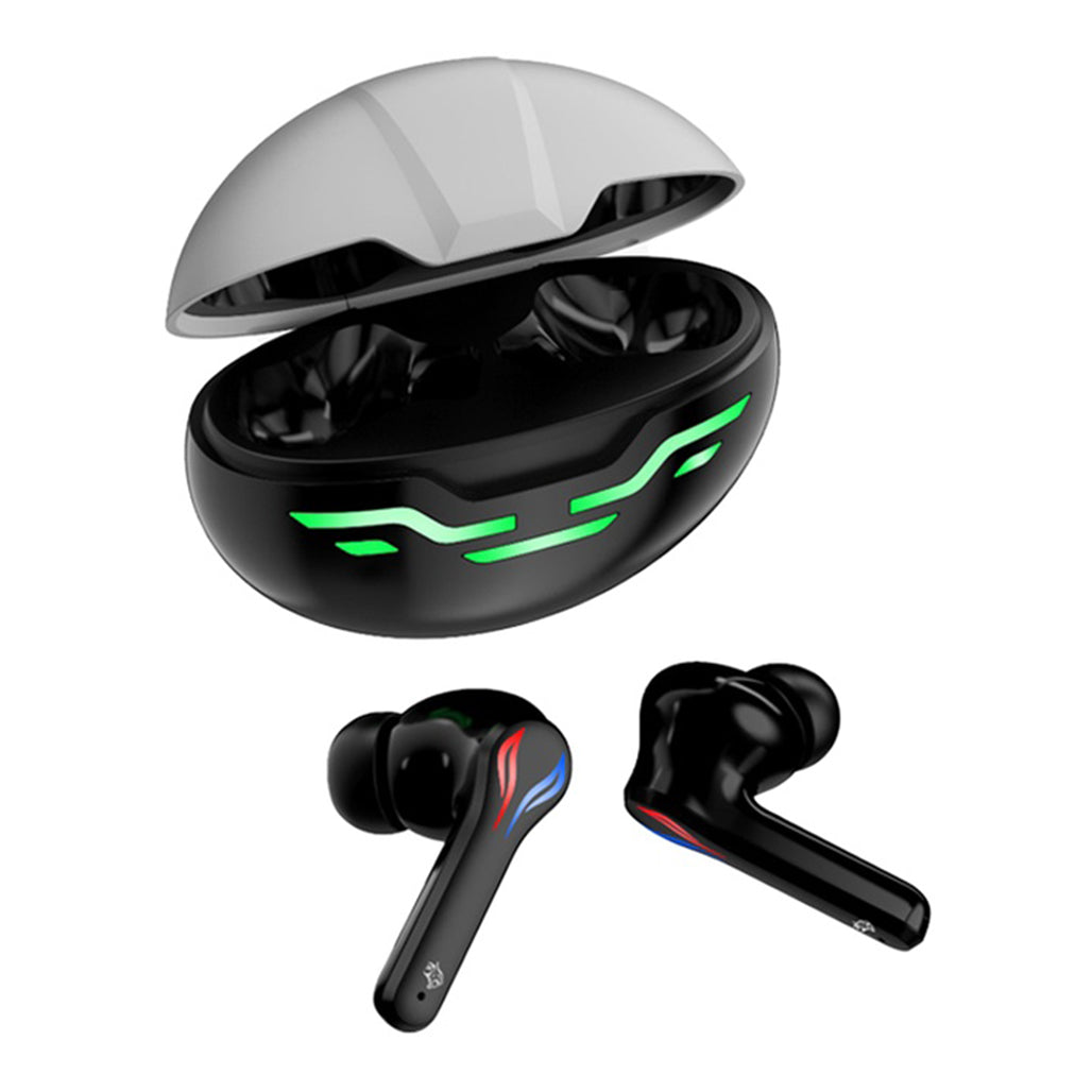 A Photo Of Porodo PDX420 Ultra Low-Latency Gaming Earbuds – ENS Noise Reduction, 5-Hour Playtime, RGB Lighting – Black