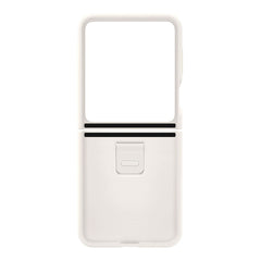 A Photo Of Samsung Galaxy Z Flip5 Silicone Case with Ring, Cream EF-PF731TUEGUS | Eco-Friendly, Stylish Protection