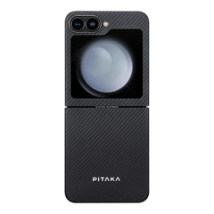 A Photo Of PITAKA Premium Woven Aramid Fiber Case - MagEZ Case 5 for Samsung Galaxy Flip 6 | MagSafe Compatible, Ultra-Slim, Lightweight Protection