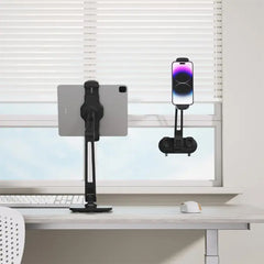 A Photo Of Powerology Adjustable Long Arm 360° Rotatable Suction Phone and Tablet Holder – Black