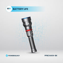 A Photo Of Powerology 4000mAh Waterproof LED Flashlight - Ultra-Durable, Long Battery Life, and High Brightness