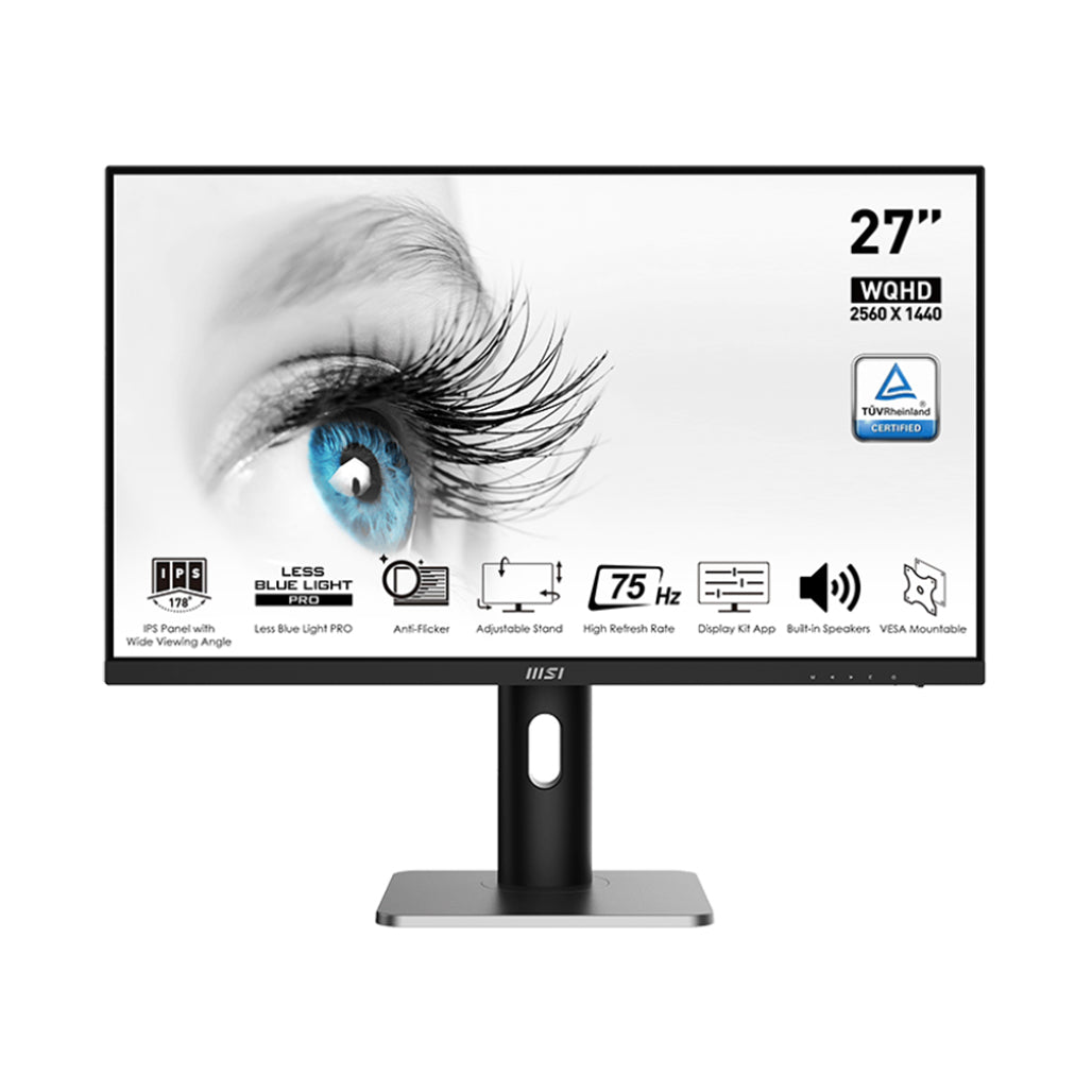 MSI Pro MP273QP 27" 1440p 75Hz Professional Business Monitor, 32888547705084, Available at 961Souq