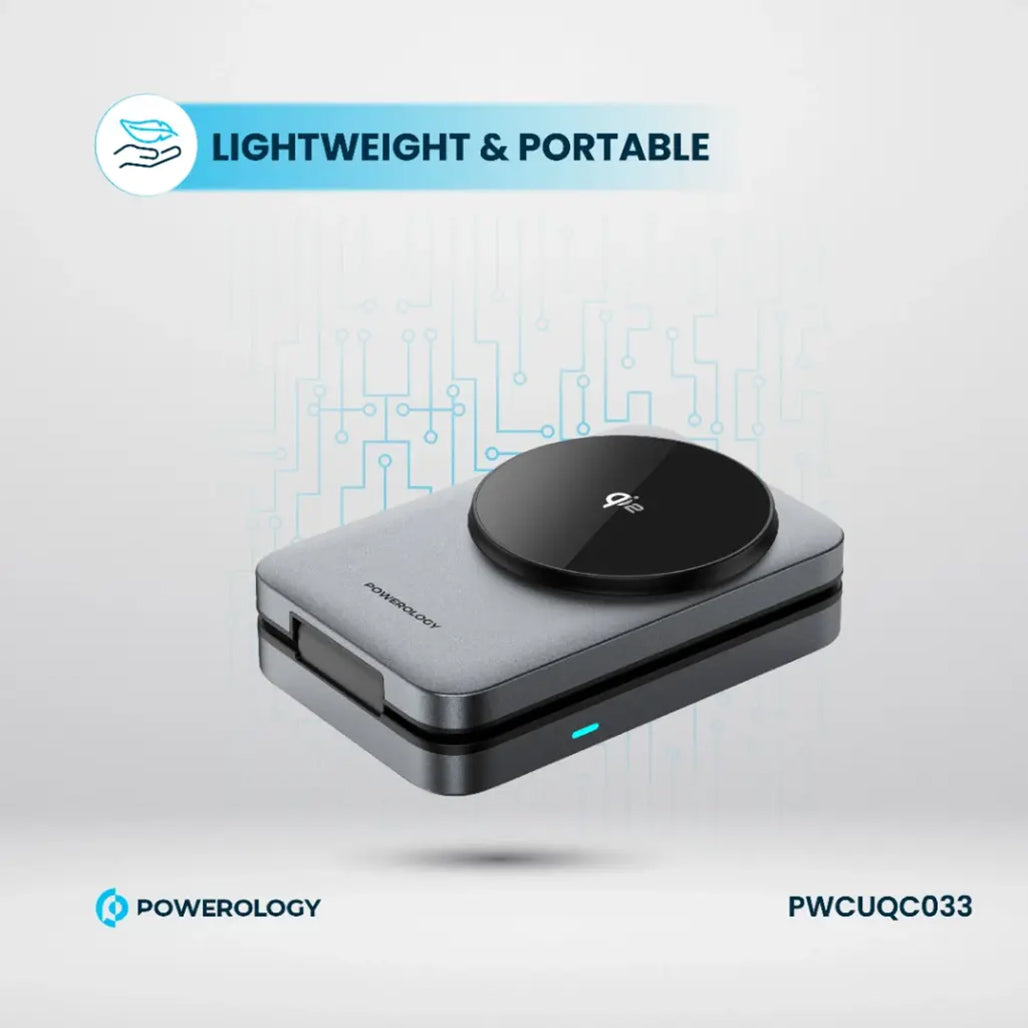 A Photo Of Powerology Qi2 Fast Charging Multi-Device Hub – Compact Wireless Charger for Apple Devices