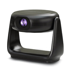 A Photo Of Powerology 300 ANSI Lumens FHD Portable Projector with Built-in Battery and Rotating Stand – Wireless Connectivity, Auto Keystone, and Android 11