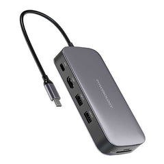 A Photo Of Powerology 512GB USB-C Hub & SSD Drive - All-in-One Connectivity and Storage with PD 100W - Gray