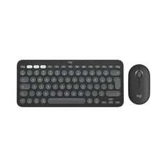 A Photo Of Logitech Pebble 2 Combo - Slim Bluetooth Keyboard and Mouse Set with Customizable Keys, Silent Touch Technology, and Multi-Device Pairing