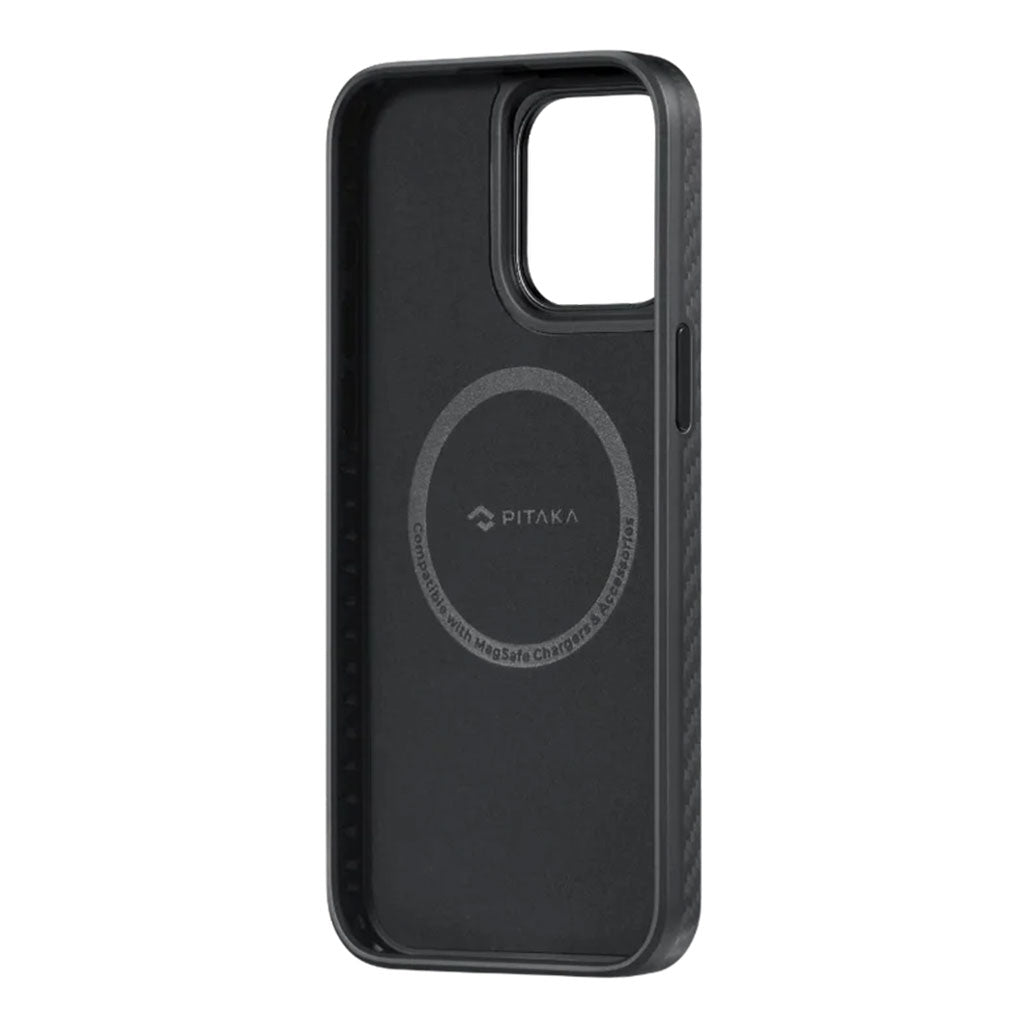 A Photo Of Pitaka MagEZ Case Pro 4 for iPhone 15 Pro 1500D Black/Grey (Twill)