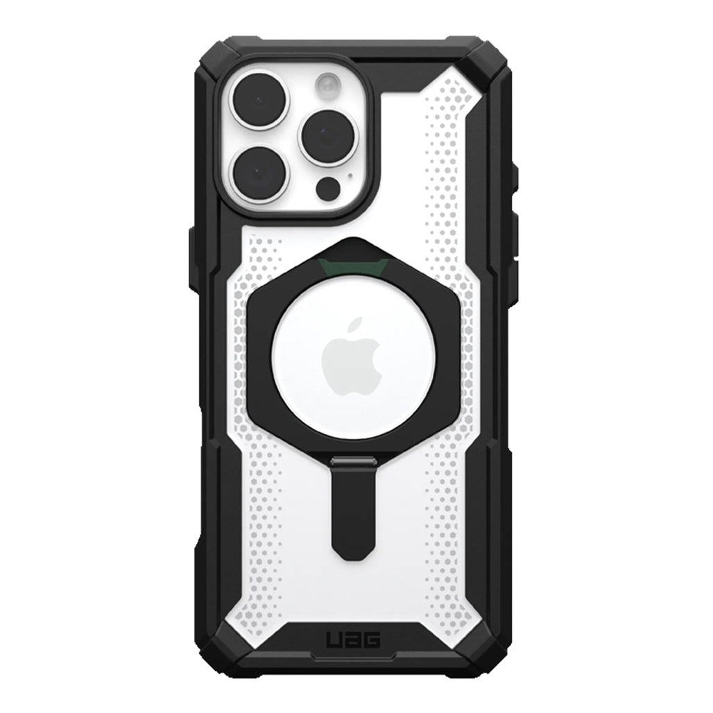 A Photo Of UAG Plasma XTE iPhone 15 Pro Case - Black/Clear | Rugged MagSafe Protection with Kickstand