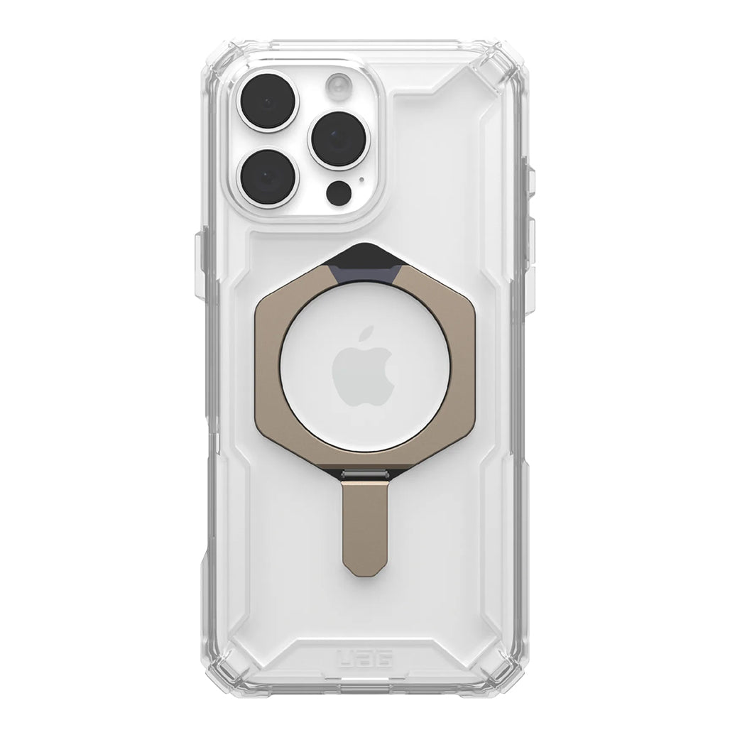 A Photo Of UAG Plasma XTE iPhone 16 Pro Max Case - Clear/Titanium | Ultimate Drop Protection, MagSafe Compatibility, and Metal Kickstand