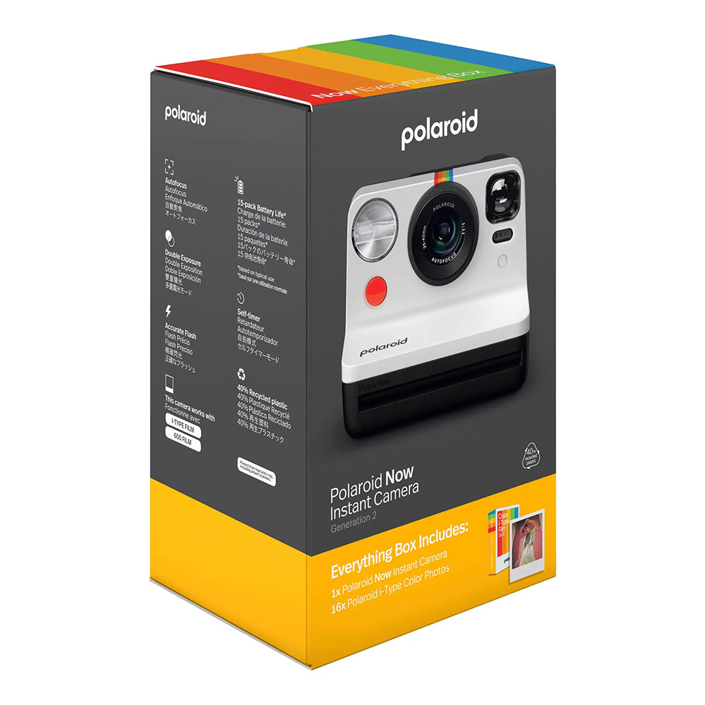 A Photo Of Polaroid Now Instant Film Camera Bundle Generation 2 – White | Autofocus, USB-C Charging