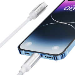 Porodo 2 in 1 C-L 27W Cable with Wireless Watch Charger 1.2M- White | PD-2N1CLWC-WH