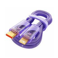 Porodo Braided 27W PD C to Lightning Cable With Transparent Head 1M - Purple