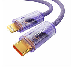Porodo Braided 27W PD C to Lightning Cable With Transparent Head 1M - Purple