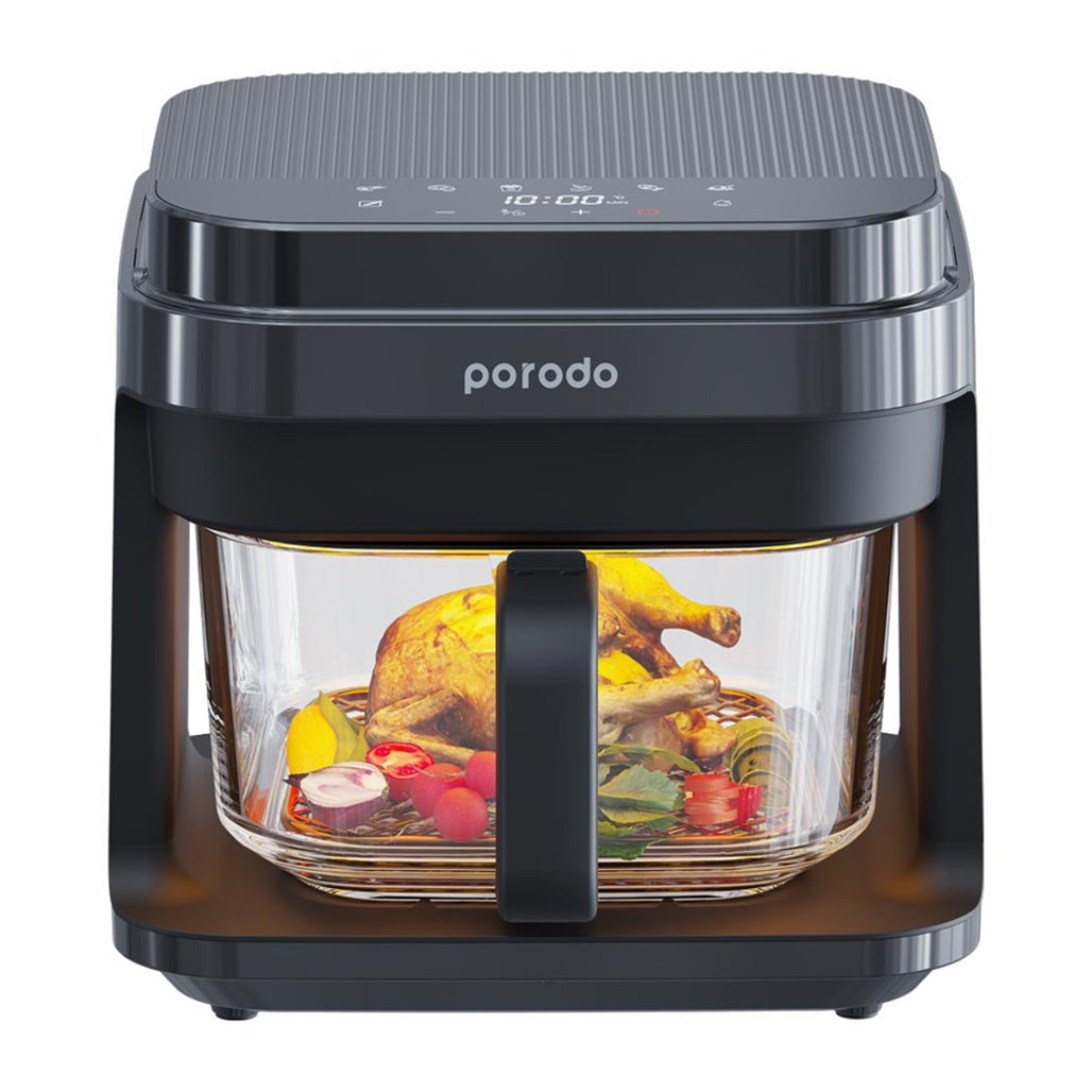 Porodo Lifestyle 5.5L Capacity Full Glass Air Fryer with Advanced Heat Circulation, 32804960534780, Available at 961Souq