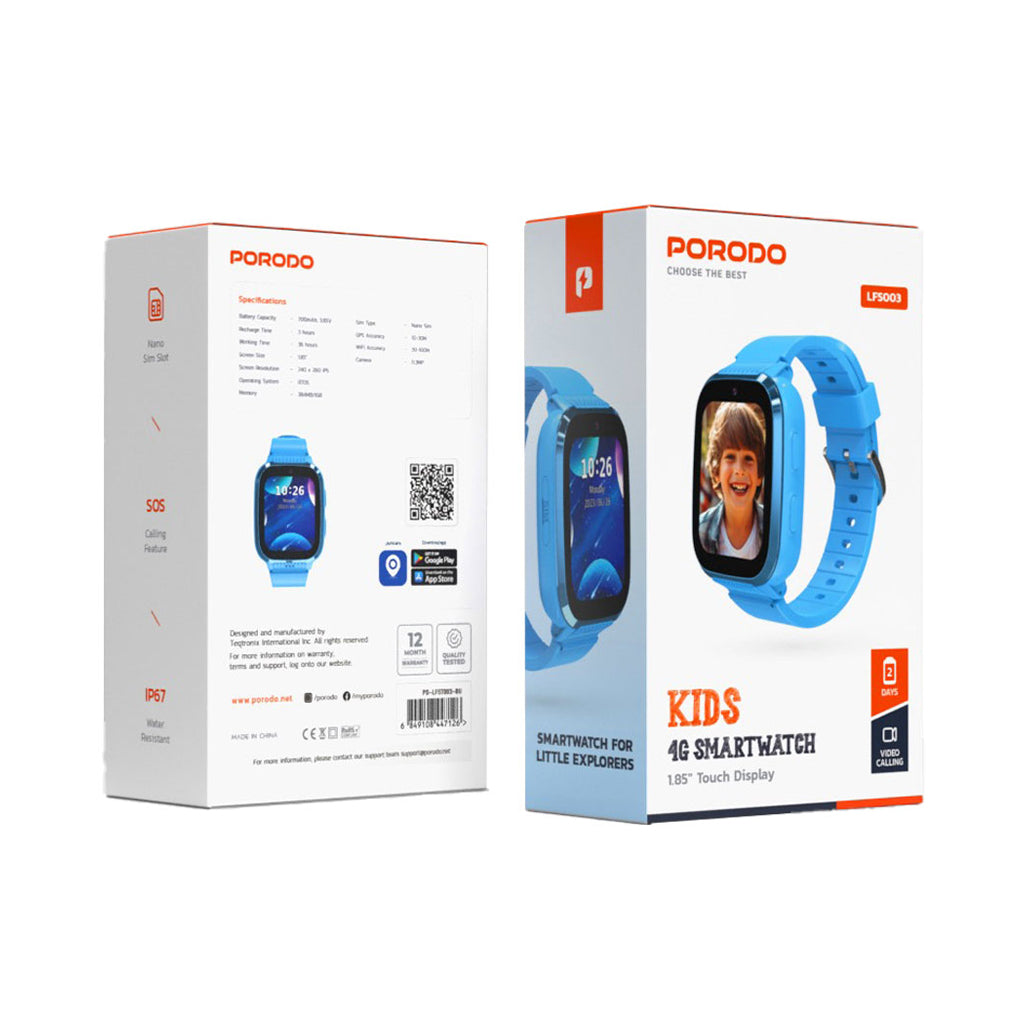 A Photo Of Porodo Kids 4G Smart Watch – Advanced Safety Features, Long Battery Life & Fun for Kids