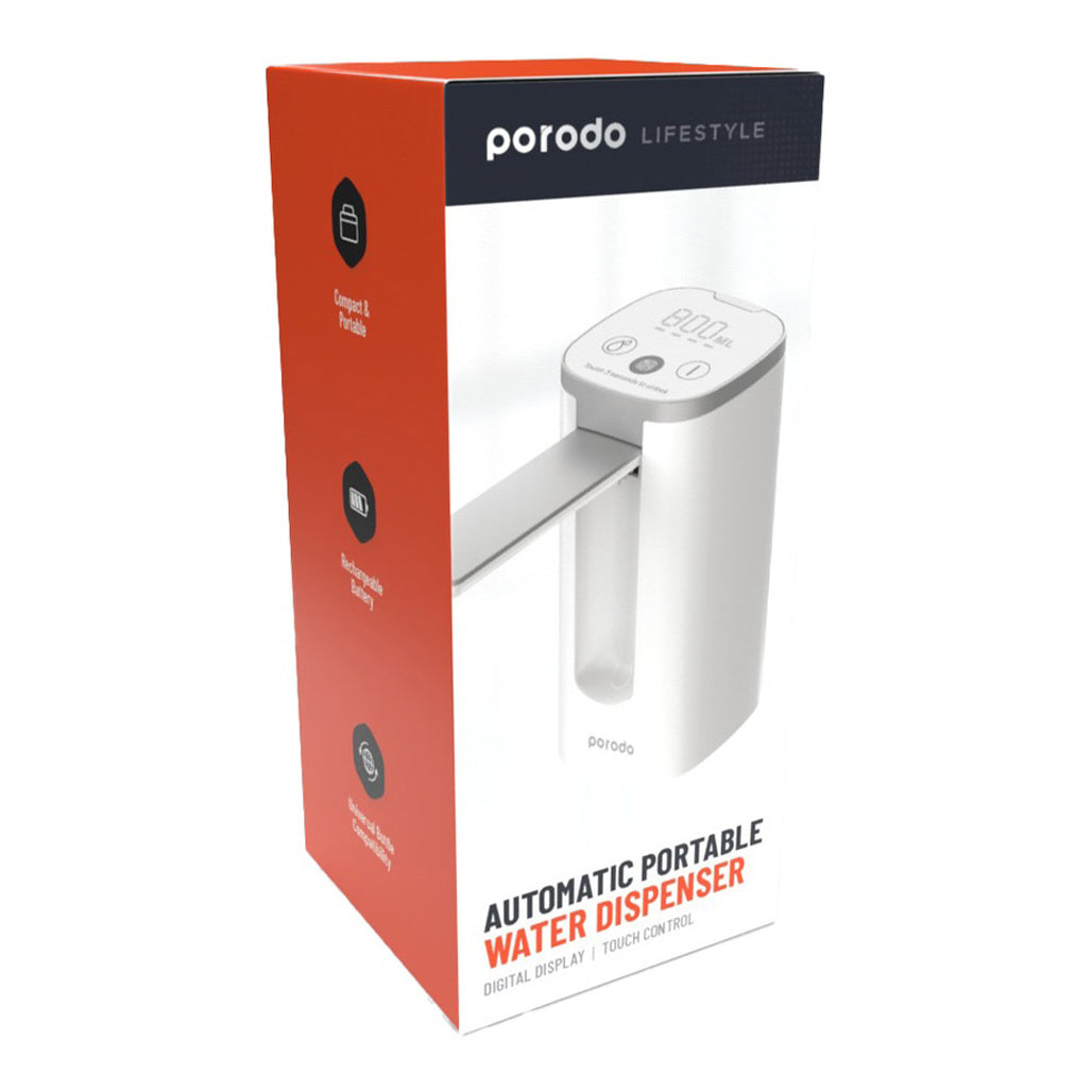 Porodo Lifestyle Mini Water Dispenser with LED Display - White, 32903441121532, Available at 961Souq