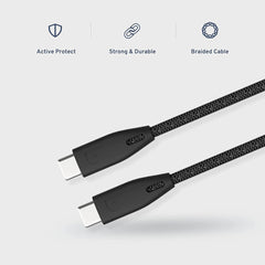 A Photo Of Powerology Braided USB-C to USB-C Cable - 2m / 6.6ft