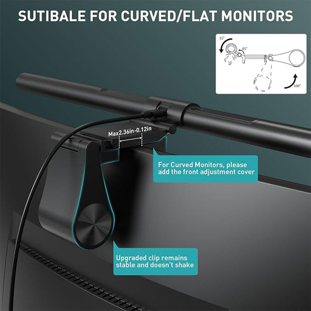 A Photo Of Quntis Monitor Light Bar PRO+ with Remote Control - Perfect for Curved and Flat Monitors