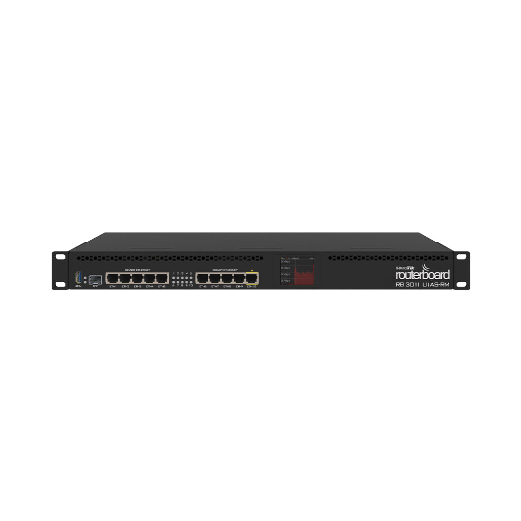 Mikrotik 1U Rackmount 10xGigabit Ethernet Ports | RB3011UiAS-RM, 33041075372284, Available at 961Souq