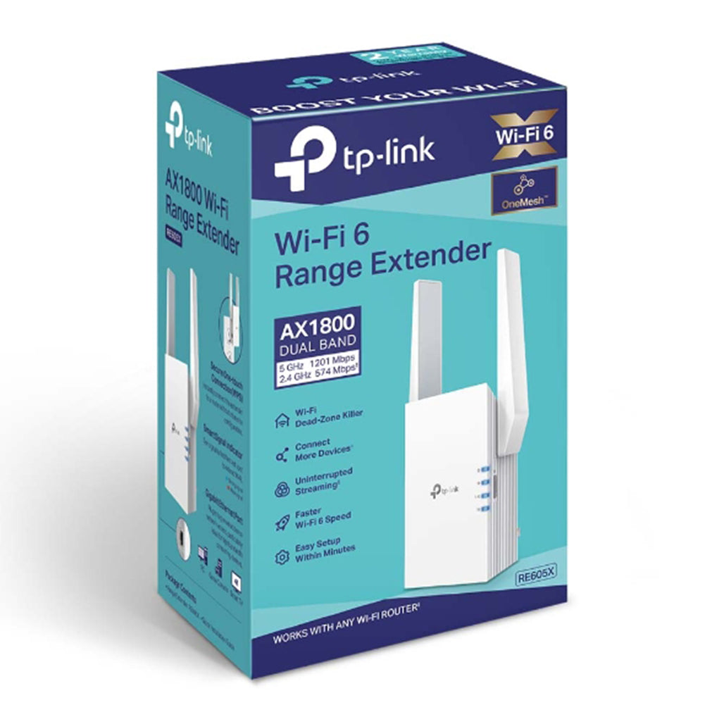 A Photo Of TP-Link RE605X AX1800 Wi-Fi Range Extender | Dual-Band Wi-Fi 6, EasyMesh-Compatible, Gigabit Ethernet Port