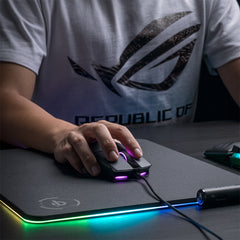 A Photo Of Asus ROG Strix Impact II Wired Gaming Mouse - Lightweight, 6200 DPI Sensor, Ambidextrous Design, Aura Sync RGB, and Push-Fit Switch Socket