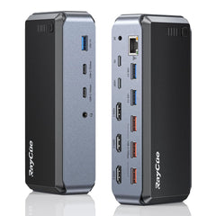 A Photo Of RayCue USB C Docking Station Triple Monitor, 15-in-1 MacBook Pro Dock with 4K HDMI, Compatible with M1/M2, Mac, and Windows