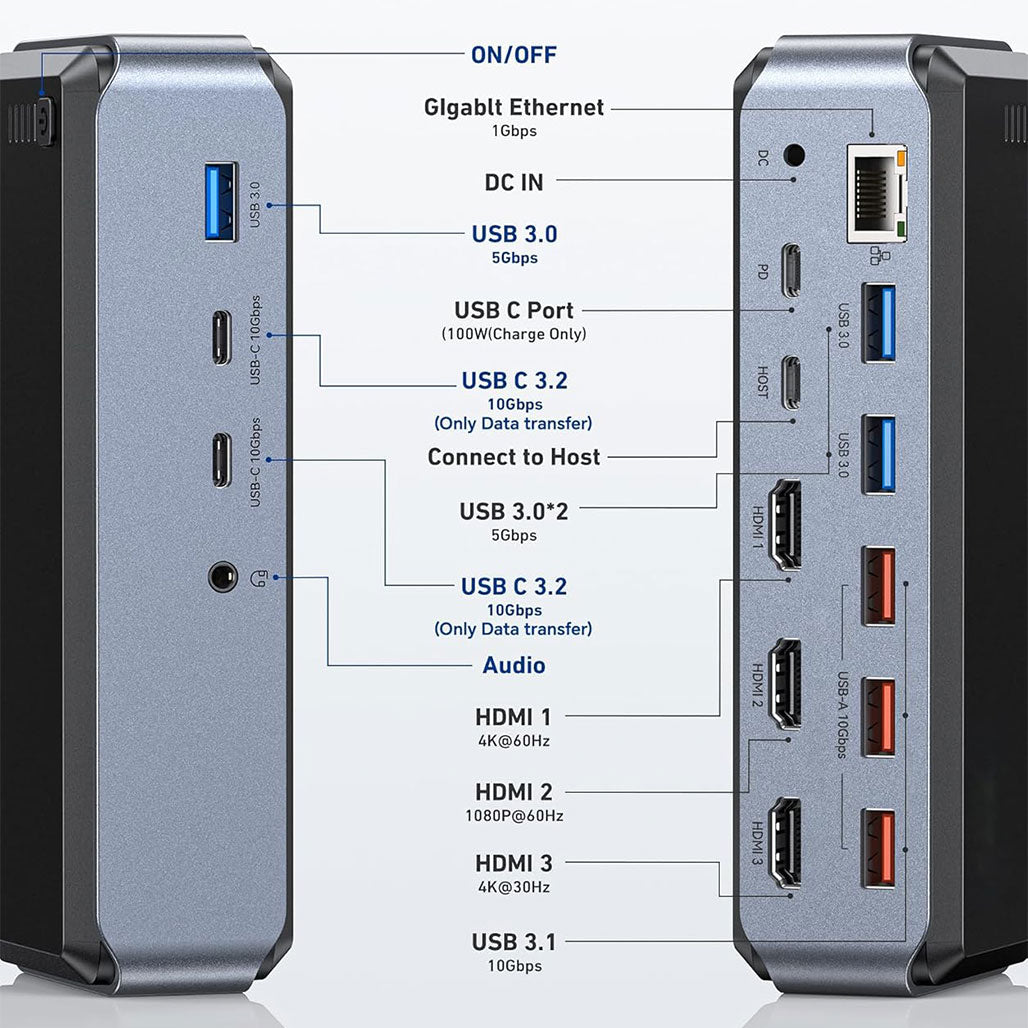 A Photo Of RayCue USB C Docking Station Triple Monitor, 15-in-1 MacBook Pro Dock with 4K HDMI, Compatible with M1/M2, Mac, and Windows