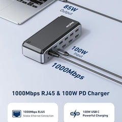 A Photo Of RayCue USB C Docking Station Triple Monitor, 15-in-1 MacBook Pro Dock with 4K HDMI, Compatible with M1/M2, Mac, and Windows