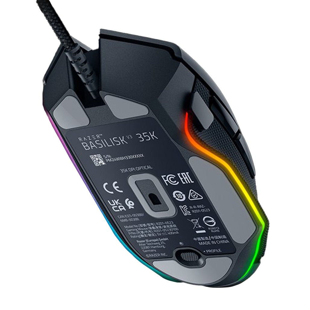 A Photo Of Razer Basilisk V3 35K - Ergonomic RGB Gaming Mouse with 35,000 DPI and 11 Programmable Buttons