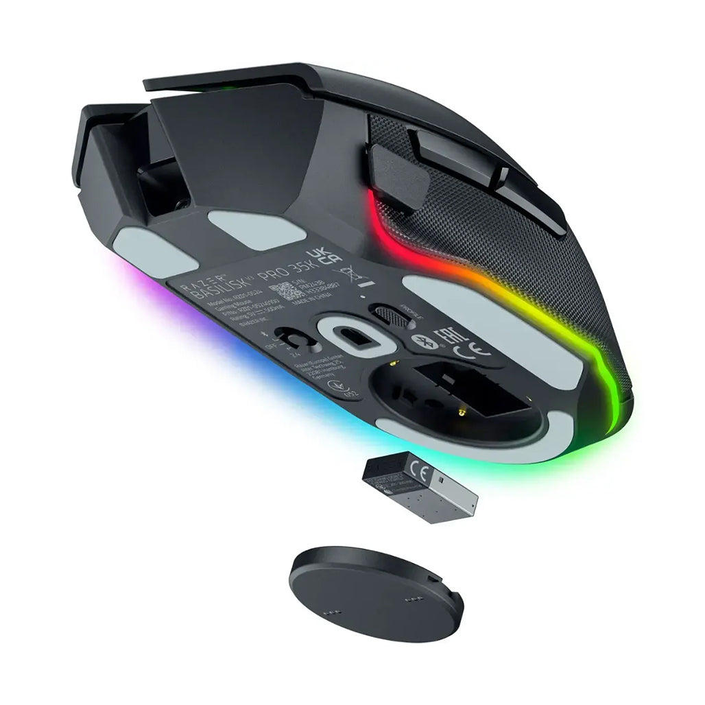 A Photo Of Razer Basilisk V3 Pro 35K Wireless Ergonomic Gaming Mouse with HyperScroll Tilt Wheel, 13 Programmable Buttons, and Chroma RGB Lighting – Black