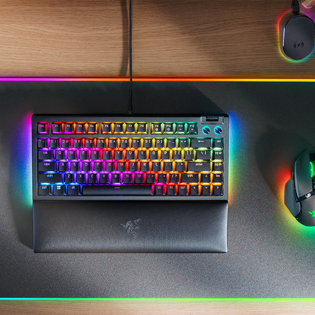 A Photo Of Razer BlackWidow V4 75% Mechanical Keyboard – Compact Design, Hot-Swappable, RGB Chroma, Tactile Switches