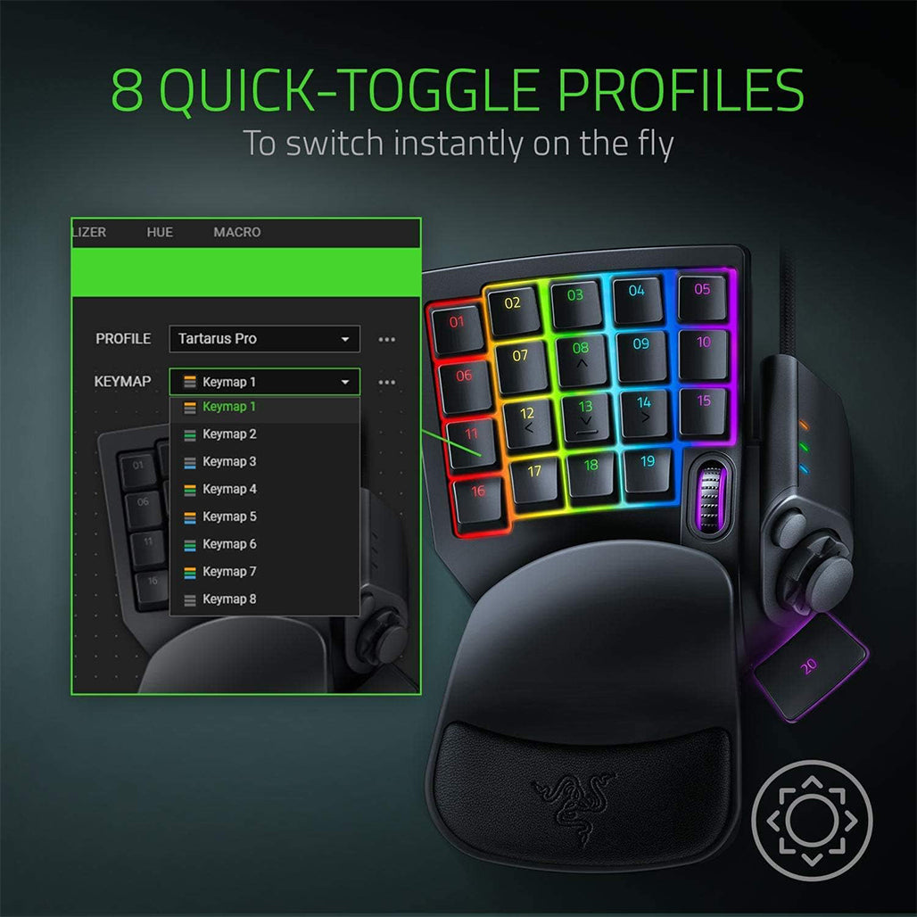 A Photo Of Razer Tartarus Pro – Analog Optical Switch Keypad with 32 Programmable Keys and Chroma Lighting | Black