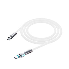 Porodo Single Head Rotating Cable PD100W, Type-C to Type-C 100W 1M - White