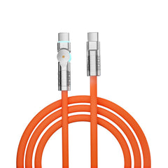 Porodo Single Head Rotating Cable PD100W, Type-C to Type-C 100W 1M - Orange