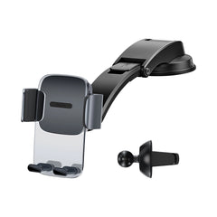 A Photo Of Baseus 2-in-1 Car Phone Holder for Dashboard and Ventilation Grille, Universal 360° Rotation - Black (SUYK000001)