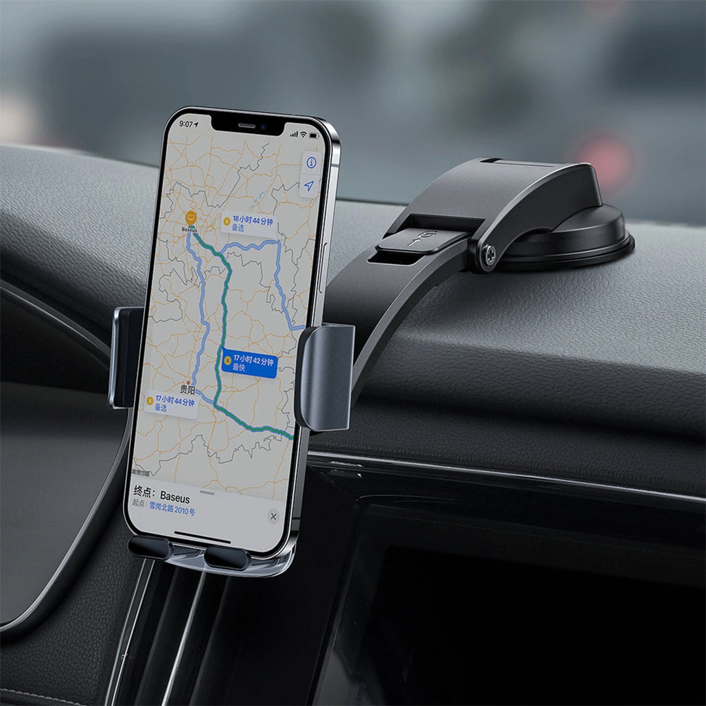 A Photo Of Baseus 2-in-1 Car Phone Holder for Dashboard and Ventilation Grille, Universal 360° Rotation - Black (SUYK000001)